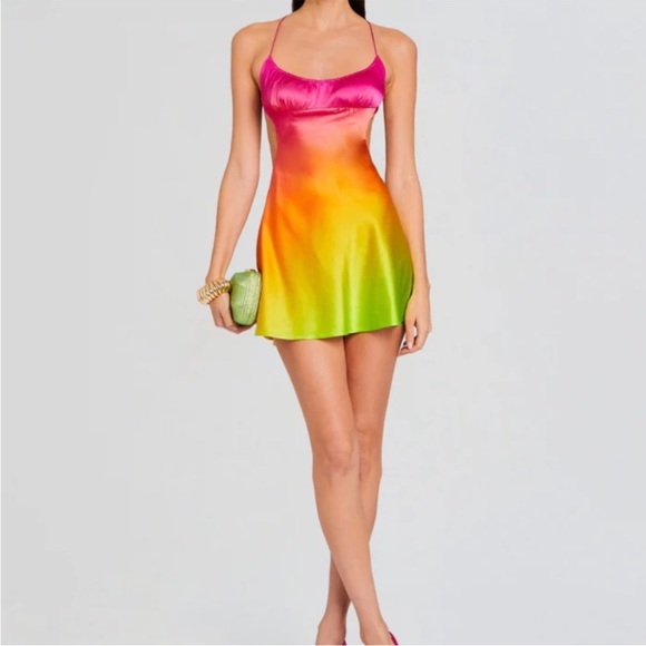Retrofete Pink and Orange Gradient Mini Dress - Picture 6 of 16
